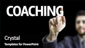  Presentation with black business - PPT theme with program evaluation - business man pointing to black background and a black colored foreground