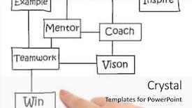  Presentation with win win - Beautiful slides featuring program management - hand pointing to the win backdrop and a white colored foreground