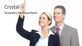  Presentation with mentoring - Theme featuring mentoring coaching - smiling business team working background and a white colored foreground