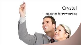  Presentation with business team join hands white - Colorful slide deck enhanced with team working over white background backdrop and a white colored foreground