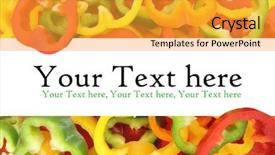  Presentation with helva fresh sliced halva - Amazing PPT theme having menu board - background of fresh sliced peppers backdrop and a gold colored foreground