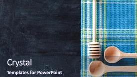  Presentation with tablecloth - Slide deck consisting of menu board - kitchen utensil and tablecloth background and a wine colored foreground