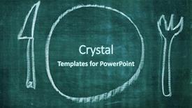  Presentation with chalk board - PPT layouts consisting of menu board - plate knife and fork drawn background and a ocean colored foreground