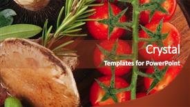  Presentation with wood board - Audience pleasing presentation theme consisting of menu board - raw vegetables on dark wood backdrop and a tawny brown colored foreground