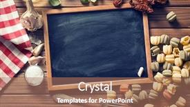  Presentation with vintage food - Theme having menu board - vintage chalkboard and italian food background and a coral colored foreground