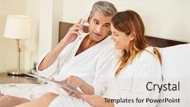  Presentation with food service - Slide set consisting of menu calling room service background and a lemonade colored foreground