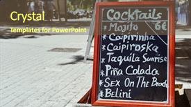  Presentation with restaurant menu board - Amazing PPT layouts having menu chalkboard with a list backdrop and a tawny brown colored foreground