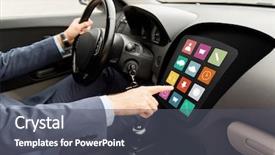  Presentation with car business - Presentation theme having menu icons on board background and a dark gray colored foreground