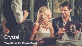  Presentation with order - Presentation theme featuring menu in a restaurant background and a dark gray colored foreground