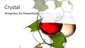  Presentation with vine wine - Audience pleasing PPT theme consisting of menu listing - wine two glasses of red backdrop and a white colored foreground