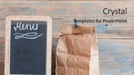  Presentation with rustic chalkboard - Slides featuring menu top view of chalkboard background and a mint green colored foreground