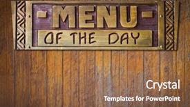  Presentation with wood board - Audience pleasing presentation theme consisting of menu wood menu backdrop and a tawny brown colored foreground