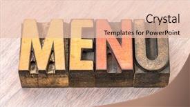  Presentation with abstract - Presentation design consisting of menu word abstract in vintage background and a lemonade colored foreground