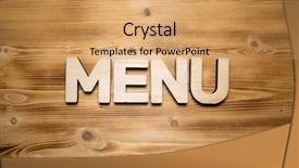  Presentation with wooden building blocks - Colorful slide deck enhanced with forest restaurant - menu word made with building backdrop and a coral colored foreground