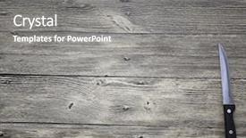  Presentation with create - Audience pleasing PPT theme consisting of menus cafes bars a wood backdrop and a gray colored foreground