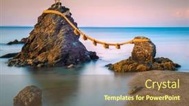  Presentation with dusk - Slide deck with meoto-iwa-rock-of-ise background and a  colored foreground