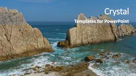  Presentation with beach - PPT theme having mer - rocks on the beach dramatic background and a  colored foreground