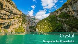  Presentation with water park - Amazing PPT theme having mercantour-national-park-provence-azure backdrop and a ocean colored foreground