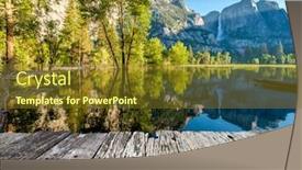  Presentation with yosemite - Cool new PPT theme with merced-river-and-yosemite-falls backdrop and a tawny brown colored foreground