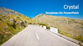  Presentation with albania - Colorful theme enhanced with mercedes - asphalt road through the mountains backdrop and a teal colored foreground
