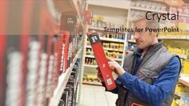  Presentation with automobile - Presentation consisting of merchandiser checking products in automobile background and a coral colored foreground
