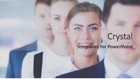  Presentation with successful - Cool new theme with merchant - smiling successful business team standing backdrop and a light gray colored foreground