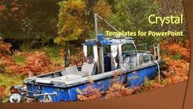  Presentation with truck wreck - PPT theme having merchant navy - abandonned ship wreck background and a  colored foreground