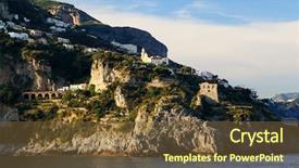  Presentation with navy - Slide set featuring merchant navy - amalfi coast on the mediteranean background and a  colored foreground
