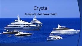  Presentation with sailing - Beautiful slide deck featuring merchant navy - sailing on the mediteranean sea backdrop and a light blue colored foreground