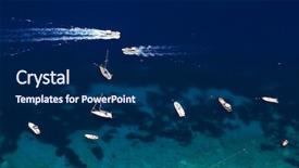  Presentation with sailing - Presentation design consisting of sky train on railway background and a gray colored foreground