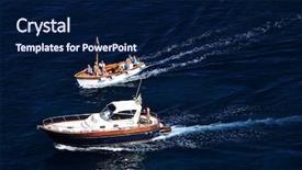  Presentation with electric sailing ship - Amazing PPT theme having merchant navy - sailing ships on the mediteranean backdrop and a  colored foreground