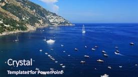  Presentation with navy - Audience pleasing slide set consisting of merchant navy - sailing ships on the mediteranean backdrop and a navy blue colored foreground