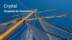  Presentation with close up shot - Colorful slide deck enhanced with merchant navy - ship mast shot backdrop and a ocean colored foreground