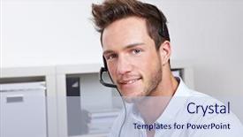  Presentation with support - Audience pleasing slide deck consisting of merchant services - helpful phone support agent backdrop and a lemonade colored foreground