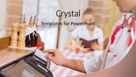  Presentation with chef - Slides enhanced with rusted metal ladder going down background and a  colored foreground.