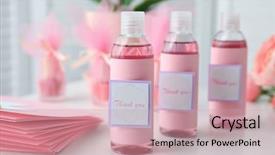  Presentation with baby shower gifts - Slide set consisting of merci de votre attention - baby shower gifts on table background and a  colored foreground