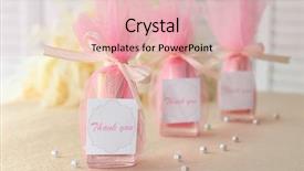  Presentation with baby shower gifts - Cool new slide deck with merci de votre attention - baby shower gifts on table backdrop and a lemonade colored foreground