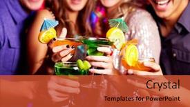  Presentation with friends - Cool new presentation theme with merci de votre attention - close-up of fresh cocktails backdrop and a red colored foreground