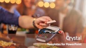  Presentation with pay restaurant bill bill bank - PPT theme enhanced with merci de votre attention - group of friends paying background and a tawny brown colored foreground