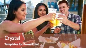  Presentation with group of three young girl - Amazing slide deck having merci de votre attention - group of three friends making backdrop and a  colored foreground