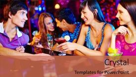  Presentation with vegas bachelorette party - Beautiful presentation theme featuring merci de votre attention - portrait of joyful friends talking backdrop and a red colored foreground