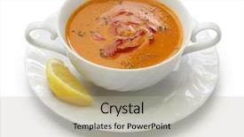  Presentation with soup - Colorful slide set enhanced with mercimek corbasi red lentil soup turkish cuisine isolated on white background backdrop and a mint green colored foreground