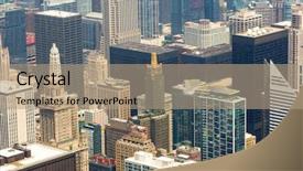  Presentation with chicago - Slide deck with mercury - chicago downtown closeup background and a coral colored foreground