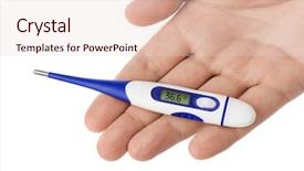  Presentation with electronic switch - Amazing slides having mercury - hand with electronic thermometer 36 backdrop and a lemonade colored foreground