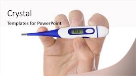  Presentation with electronic health records emr - Amazing PPT theme having mercury - hand with electronic thermometer 36 backdrop and a white colored foreground