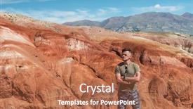  Presentation with mars - Theme having mercury - relaxing man in valley background and a coral colored foreground