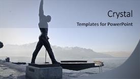  Presentation with mercury - Presentation theme with mercury - statue in montreux background and a light blue colored foreground