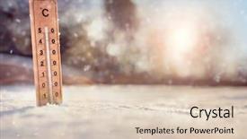  Presentation with data mining data minig concept - Colorful slide deck enhanced with mercury - thermometer in the snow backdrop and a lemonade colored foreground