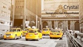 Presentation with avenue - Beautiful PPT layouts featuring mercury - yellow cabs on park avenue backdrop and a coral colored foreground