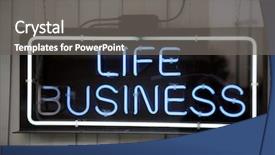  Presentation with neon - Slides featuring mercury element - neon sign life business background and a gray colored foreground